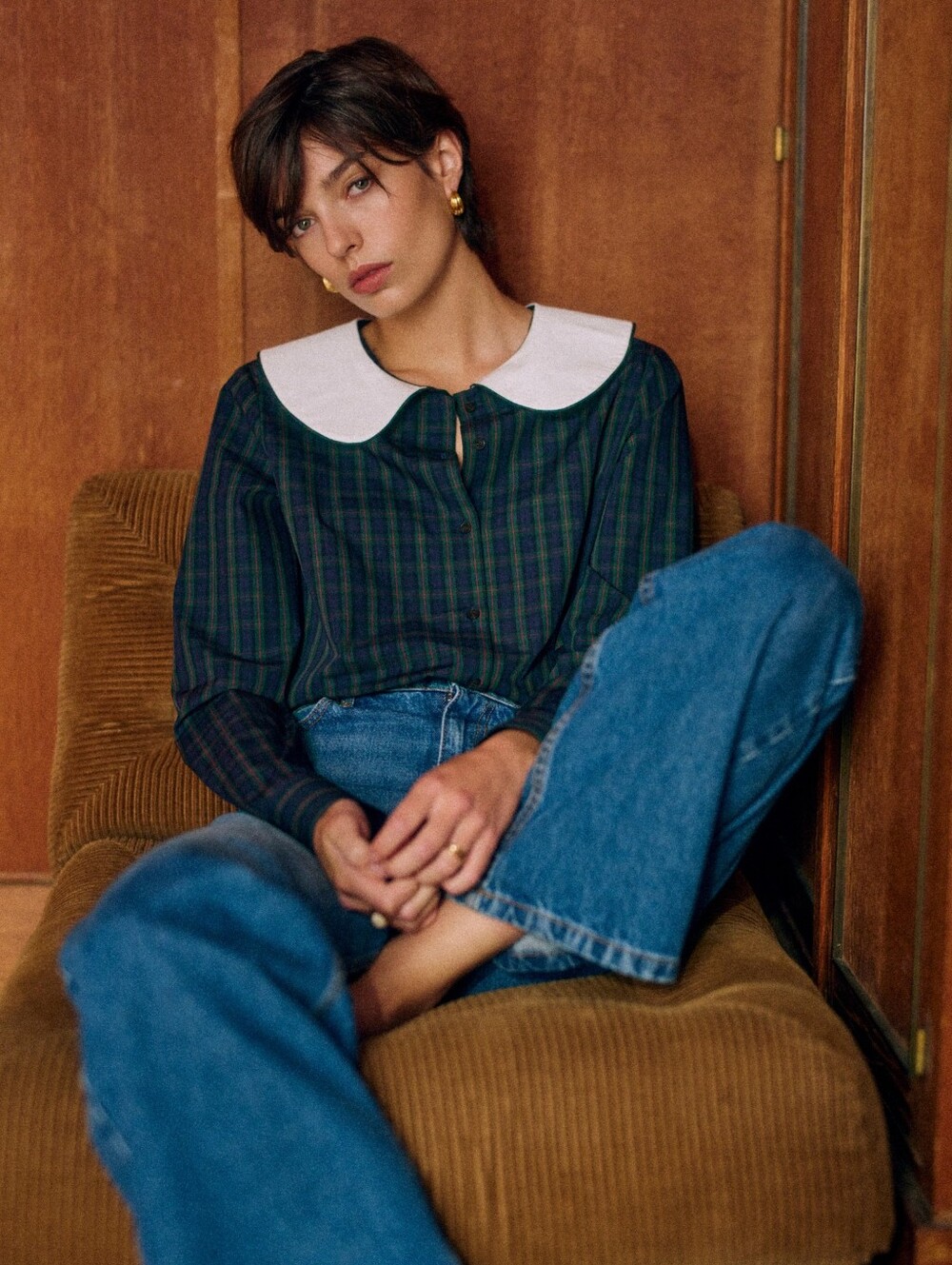 *NWT* [Sezane X MDLO] Gema Shirt in Morley Checks, Size 38/6, Maria De La Orden
